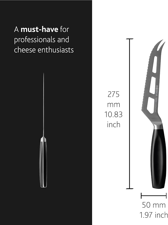 BOSKA Universal cheese cutter Black - Premium Cheese Knife - 140 mm - Premium Quality - German Steel - HACCP Knife - For professional use - Cheese knives