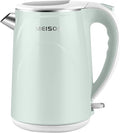 MEISON Electric Kettle, 1.7 L Double Wall Food Grade Stainless Steel Interior Water Boiler, Coffee Pot & Tea Kettle, Auto Shut-Off and Boil-Dry Protection, 1200W, 2 Year Warranty(Blue)