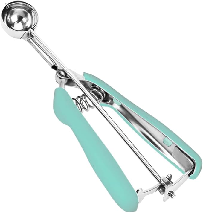 Cookie Scoop, 18/8 Stainless Steel Cookie Scooper, Mini Cookie Scoops for Baking, 1Tsp/5ml/ 0.17oz Tbsp Cookie Dough Scoop, Melon Scooper with Trigger Release, Cookie Scooper for Baking(Mint Green)