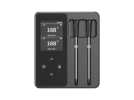 Meat Thermometer, Maypott 2 Probes Wireless Digital Instant Read Meat Steak Thermometer Probe for BBQ Grill, Oven, Kitchen iOS & Andorid APP 2000mAh BBQ Accessories Adult Thermometer