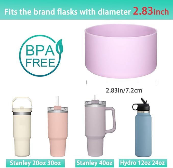 WK IEASON 2 Pcs Tumbler Bottom Protector Boot for Stanley Quencher Adventure 40oz & Stanley IceFlow 20oz 30oz, Stealth Landing-2.83inch Bottom Diameter