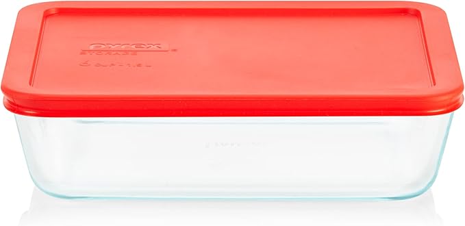 Pyrex Simply Store 6-Cup Rectangular Glass Food Storage