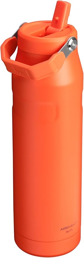 STANLEY IceFlow Flip Straw 2.0 Water Bottle 36 OZ | Built-In Straw with Larger Opening | Lightweight & Leak-Resistant | Insulated Stainless Steel | BPA-Free | Tigerlily Plum