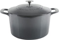 MARTHA STEWART Gatwick 7-Quart Enamel Cast Iron Dutch Oven – Classic Grey – Durable Heavy-Duty Dutch Oven for Slow Cooking, Braising & Baking