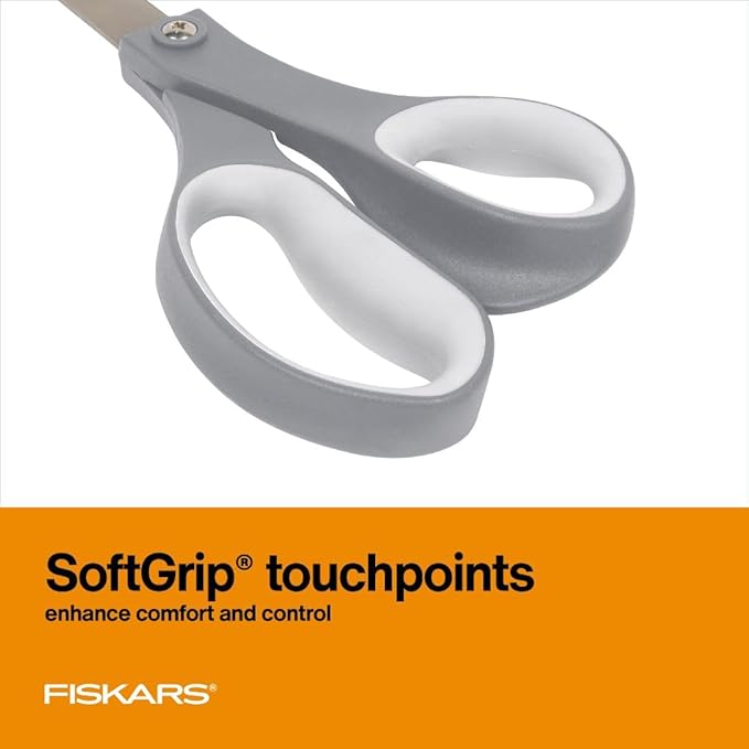 Fiskars All Purpose Scissors, High Performance Cutting, Stainless Steel Blades, Ergonomic and Comfort Handles, Perfect for Arts and Crafts and the Office, Scissors for Office