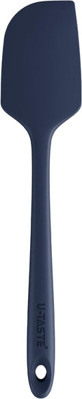 U-Taste 11.38" Silicone Baking Spatula: 480ºF Heat Resistant Food Grade Flexible Rubber Kitchen Bowl Scraper, Seamless Pastry Spreader for Mixing Stirring Scraping in Nonstick Cookware (Midnight Blue)