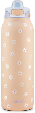 Ello Pop & Fill Stainless Steel Water Bottle with Quick Fill Technology, Double Walled Vacuum Insulated Metal, Leak Proof Locking Lid, Sip & Chug, BPA Free, Holiday Gift for Him Her, 22oz, 32oz, 40oz