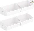 Storage Bins for Shelves - Large Trapezoid Closet Shelf Organizer, Fabric Organization Bins with Handles, Storage Baskets for Clothes, Towel, Purse, 4 Pack, White