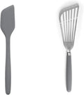 Misen Spatulas - Stainless Steel Fish Spatula and Nonstick-Safe Silicone Spatuala - Gray