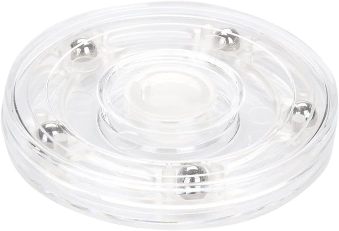 TamBee 4PC 4Inch Acrylic Lazy Susan Turntable Organizer Revolving Display Base White Acrylic for Spice Rack Table Cake Kitchen Pantry Decorating