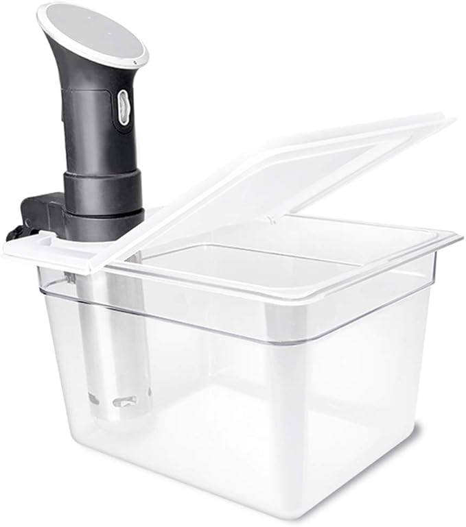 Everie Sous Vide Container 12 Quarts with Universal Collapsible Hinged Lid, Compatible with All Anova Models, Joule, Wancle, Instant Pot and Other Cookers, EVC-TY-PP