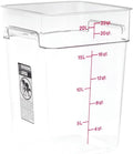 Cambro Food Storage Container - Classic Series Square - 22 QT (Quart) - Commercial Grade for Food Prep (Clear)