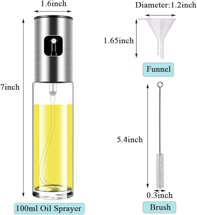Oil Sprayer for Cooking Olive Oil Sprayer Mister for Air Fryer Vegetable Vinegar Oil Portable Mini Kitchen Gadgets for Baking,Salad,Grilling,BBQ,Roasting (2 Pack)
