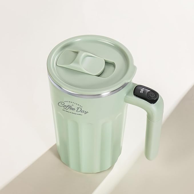 Self Stirring Mug,Self Stirring Coffee Mug,Suitable for Coffee, Milk, Cocoa and Other Beverages (Matcha Green-temperature, 12 Ounces)