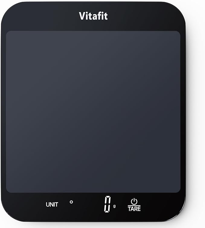 Vitafit 33lb/15kg Food Scale in 1g/0.1oz Precision, High Accuracy Assured by Professional Factory Since 2001, Kitchen Scale for Cooking and Baking, LED Display, Black
