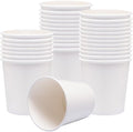 Paper Ice Cream Cups, Paper Hot/Cold Soup Cups - 100 Count (White) (16 oz)