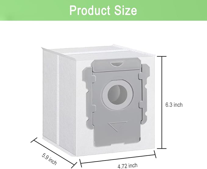 24 Pack Vacuum Bags Compatible with iRobot Roomba i7 i7+ i3 i3+ i8 i8+ j5+ i5+ i4 i4+ i1+ i6 i6+ j5+ j7 j7+ s9 s9 Plus Bags Automatic Dirt Disposal Bags