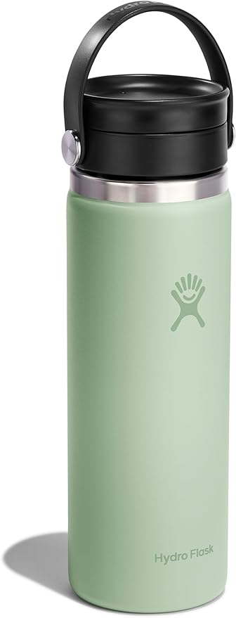 Hydro Flask Flex Sip Coffee Tumbler – Insulated Stainless Steel, Non Spill, Leak Proof Travel Coffee Cup 20 Oz Aloe Green
