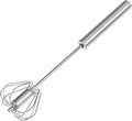 Stainless Steel Semi-Automatic Whisk, Hand Push Rotary Whisk Blender, Versatile Milk Frother for Blending, Whisking, Stirring (13 Inch)
