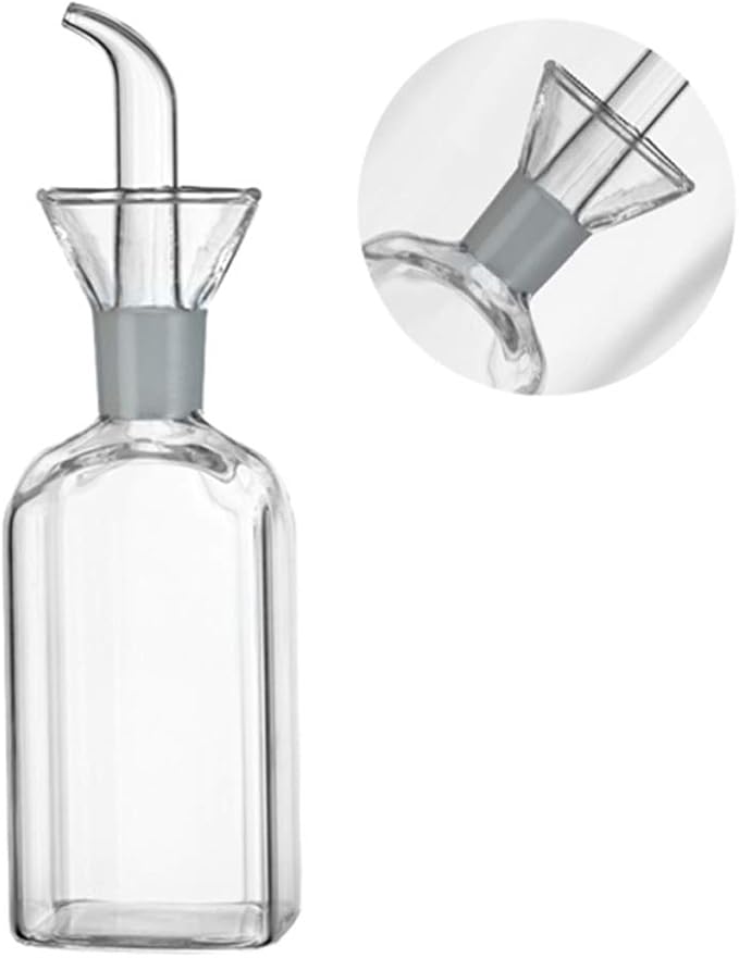 LandHope Oil Bottle Glass Olive Oil Dispenser Bottle Glass Cooking Oil Vinegar Measuring Dispenser With Spout for Kitchen and BBQ (125ml/4.27oz)