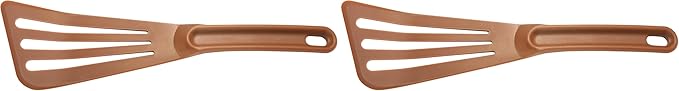 Mercer Culinary Hell's Tools Hi-Heat Slotted Spatula, 12 Inch x 3.5 Inch, Brown (Pack of 2)