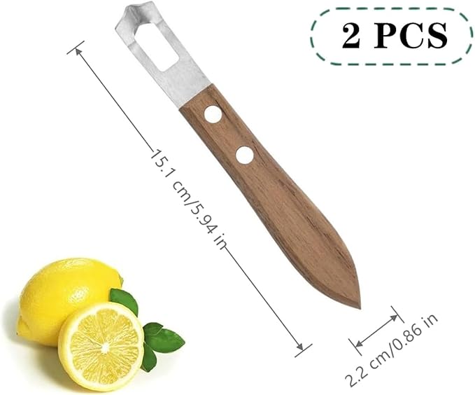 2Pcs Channel Knife Lemon Zester Tool Stainless Steel Citrus Peeler for Orange Fruit Rind Peel, Home Kitchen Bar Tools