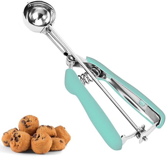 Cookie Scoop, Ice Cream Scoop, 0.8Tbsp/2.5tsp/12.5ml/0.5oz Cookie Scoops for Baking, 18/8 Stainless Steel Cookie Scooper for Baking, Cookie Dough Scoop, Ice Cream Scooper with Trigger Release(Mint)