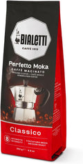 Bialetti Caffe Italian Roasted - 8.8 oz Espresso Ground Coffee - Classico Perfect for Moka - Intensity 7
