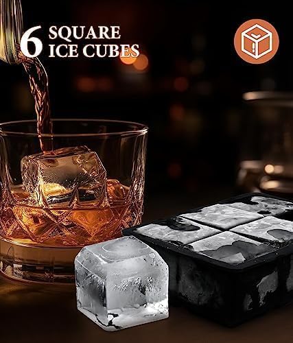 Dclobtop Ice Cube Trays, Silicone Ice Cube Molds for Freezer with Lid (Set of 3), 6 Ball Ice Cube Tray, 4 Diamond & 21-Ice Trays, Reusable Whiskey Ice Mold, DIY, BPA Free, Freezer