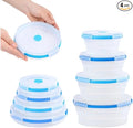 ECOBERI Collapsible Silicone Food Storage Containers, BPA Free, Microwave, Freezer and Dishwasher Safe, Lunch, Meal Prep, Travel, Space-Saving
