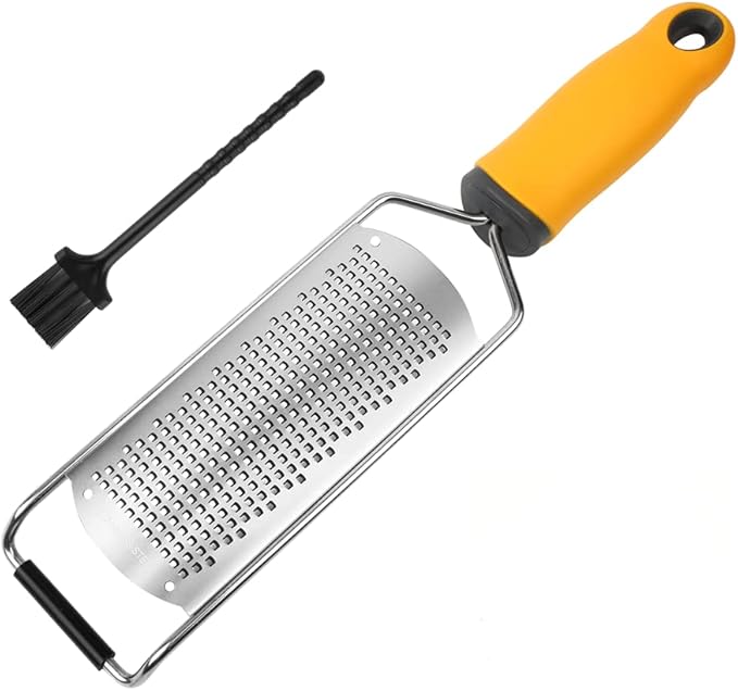 Pro Zester Grater, Lemon Zester, Parmesan, Ginger, Garlic, Chocolate, With Razor-Sharp Stainless Steel Blade, Protective Cover and Cleaning brush, Dishwasher Safe, by NSpring