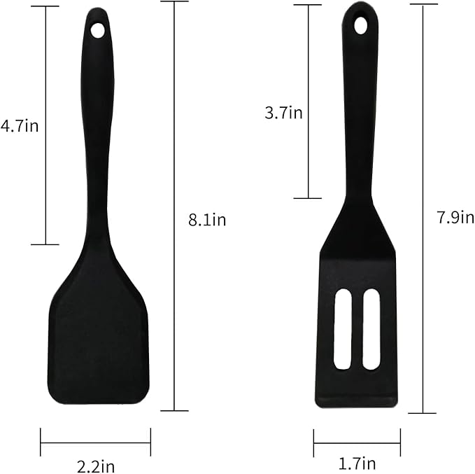 Mini Small Spatula, 2 Pieces Flexible Nonstick Brownie Silicone Tiny Spatula