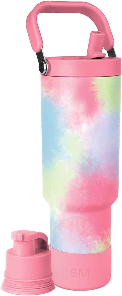 Simple Modern Trek Pivot | 40oz Flip Straw Tumbler with Handle | Water Bottle & Boot | Interchangeable Straw & Chug Lids | Insulated Stainless Steel Jug | Gym Sports Outdoors | Kaleidoscope