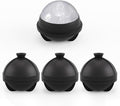 Samuelworld Large Ice Ball Maker with Lid, 4 x 2.5 Inch Round Silicone Ice Ball Mold, BPA Free, Easy To Fill Round Silicone Ice Tray, Craft Ice Maker for Whiskey, Cocktails, Gifting - Black