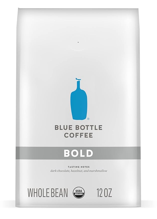 Blue Bottle Whole Bean Organic Coffee, Bold, Dark Roast, 12 Ounce bag (Pack of 1)