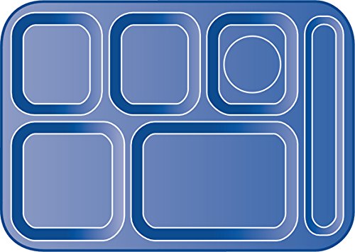 Carlisle FoodService Products 4398835 (6)Compartment Tray - Right-Handed, 14-.5x10 Cafe Blue, Dozen
