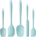Silicone Spatula Set, 5 Piece Food Grade Rubber Spatulas for Baking, Cooking, and Mixing High Heat Resistant Non Stick Dishwasher Safe BPA-Free (Macaron blue)