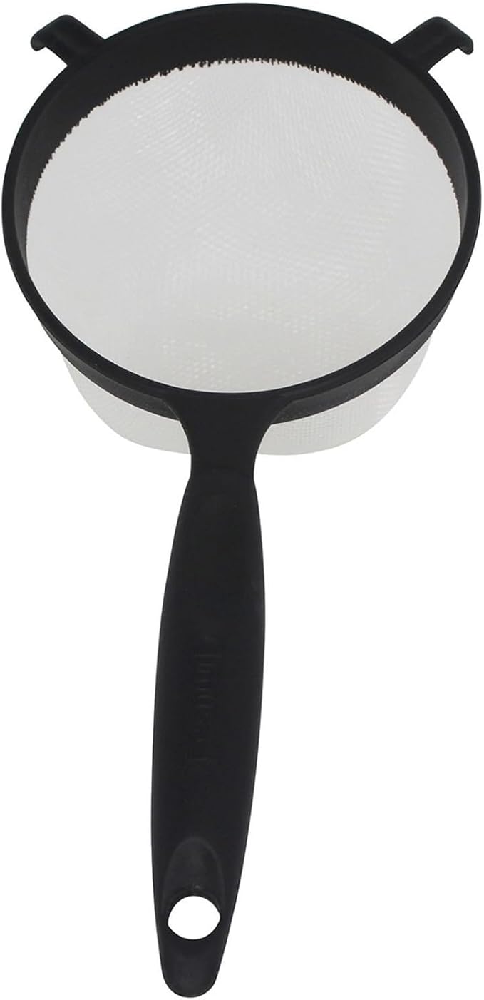 IMUSA IMU-71133W Plastic Strainer, Black, 6-Inch,1 Count (Pack of 1)