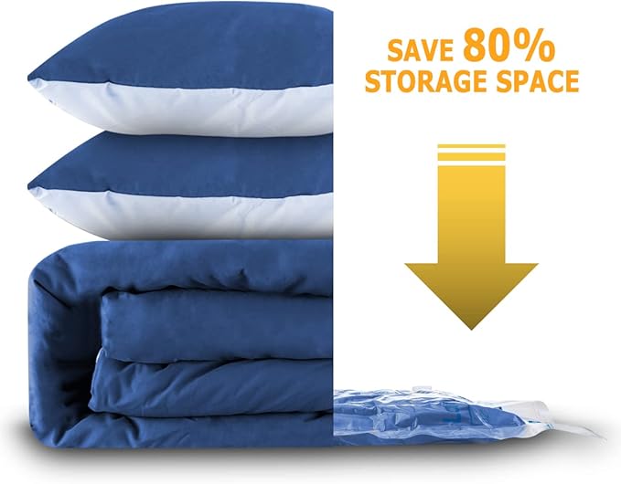 Vacuum Storage Bags 8 Medium, Space Saver Sealer Bags, Plastic Packaging Bags,Airtight Compression Bags for Clothes, Pillows, Comforters, Blankets, Bedding