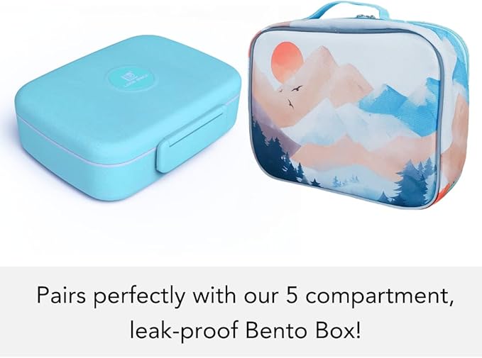 Fenrici Watercolor Lunch Box for Girls, Kids, Teens, Women Insulated Lunch Bag, Soft Sided Compartments, Spacious, BPA Free, Food Safe, 10.8in x 8.5in x 2.8in (Limited Edition)