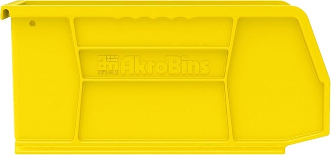 Akro-Mils 30230 AkroBins Plastic Storage Bins, Space-Saving Stackable Bins for Garage, Pantry, Craft Organization, 11-" x 5-" x 5-", Yellow, 12-Pack