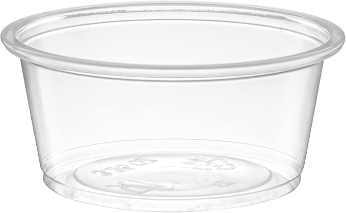 3.25 oz - 200 Cups Clear Disposable Plastic Portion Cups No Lids, Small Containers For Portion Controll, Jello Shots, Meal Prep, Sauce Cups, Slime, Condiments, Medicine, Dressings,