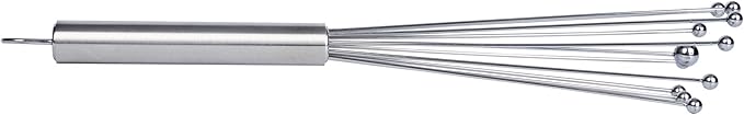 Restaurantware-German Standard 10.6 Inch Ball Whisks, 6 Dishwashable Kitchen Whisks - Ergonomic Handle, Durable, Stainless Steel Manual Egg Beater, Suitable For Whisking, Stirring, Mixing, Beating