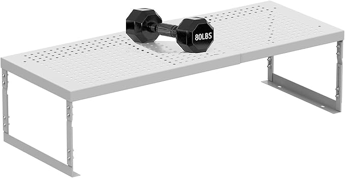 Stackable Expandable Metal Shelf Organizer - Adjustable Wire Storage Rack with Holes for Kitchen, Bathroom, Cabinet, Office - Space Saving, Durable & Sturdy Design（3PACKS/Medium/White