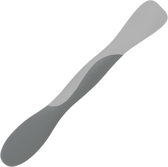 Tovolo Mini Scoop and Spread Tool for Kitchen Meal Prep Small Sandwich Spreader Spatula for Peanut Butter Jelly, Silicone BPA Free Dishwasher Safe Scooper Spreader, Oyster Gray and Cool Gray