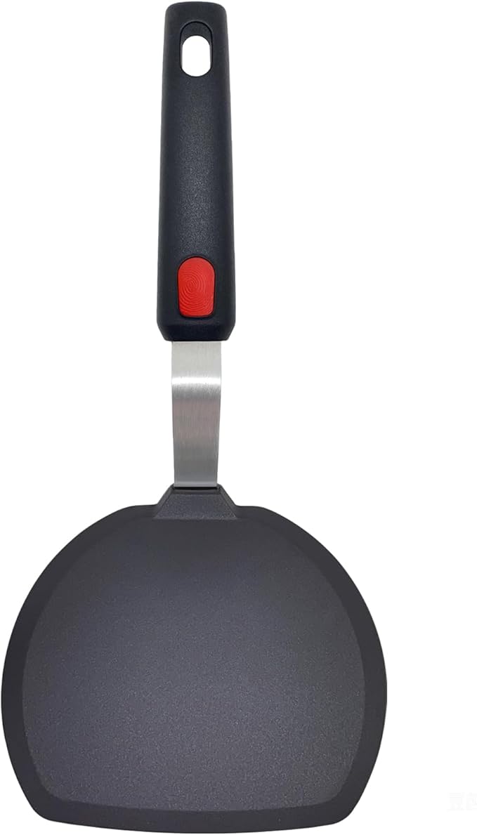 Silicone Spatula Turner, Wide Pancake Spatulas for Nonstick Cookware Pan, Heat Resistant 600°F, Thin Flexible Cooking Spatula for Kitchen Use, Flipper for Omelette Egg Fish, Dishwasher Safe, Black