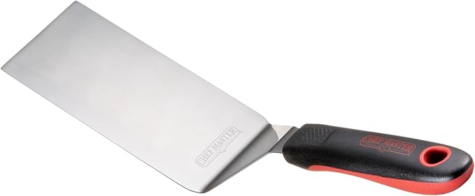 Chef Master 90281 High Heat Square Edge Turner Spatula, 6.3" x 2.9" Blade | Heat Resistant Handle | Slip Resistant Grip | Dishwasher Safe