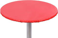 Yourtablecloth Heavy Duty Vinyl Round Fitted Tablecloth (Table Cover) with Flannel Backing Vibrant Colors Elasticized Tablecloth Great for Indoor and Outdoor Dining and Playing Cards 54” Ruby Red