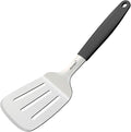 Slotted Spatula Stainless Steel, Large Metal Turner Spatula for Cast Iron Skillet and Flat Top Grills, Full Tang Silicone Handle, Heavy Duty Smash Burger & Egg Flipper, 4.6 x 3.7 In
