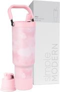 Simple Modern Trek Pivot | 40oz Flip Straw Tumbler with Handle | Water Bottle & Boot | Interchangeable Straw & Chug Lids | Insulated Stainless Steel Jug | Gym Sports Outdoors | Blush Tie Dye